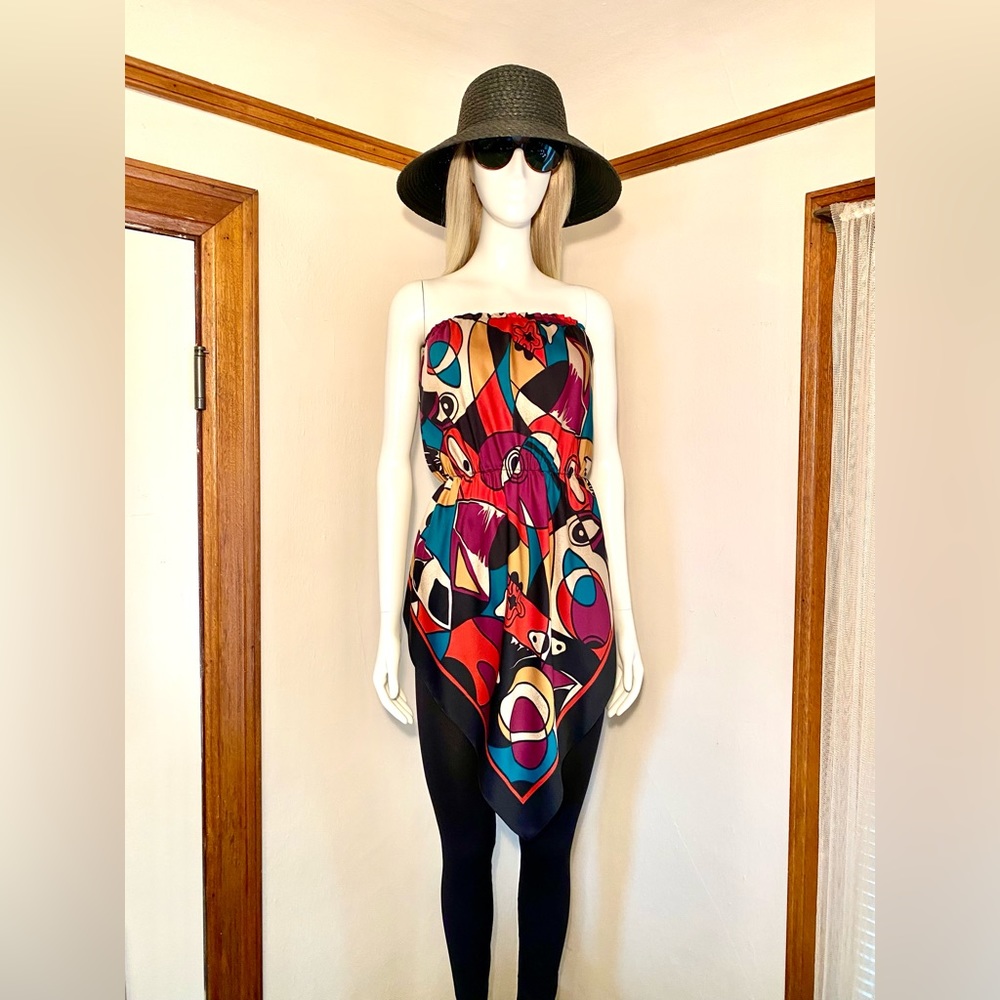 VINTAGE Scarf Shirt - Sz sm